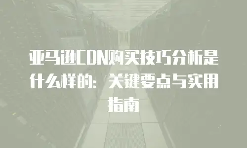 亚马逊CDN购买技巧分析是什么样的：关键要点与实用指南