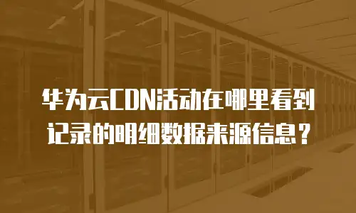 华为云CDN活动在哪里看到记录的明细数据来源信息？