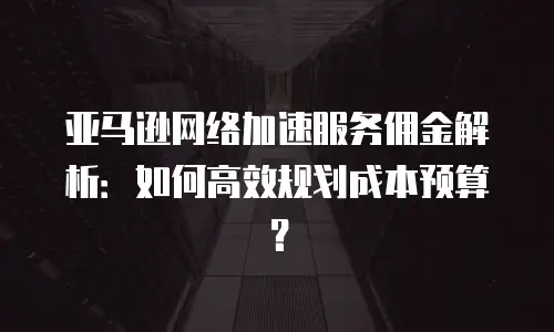 亚马逊网络加速服务佣金解析：如何高效规划成本预算？