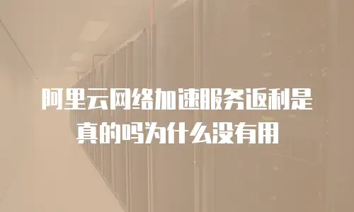 阿里云网络加速服务返利是真的吗为什么没有用