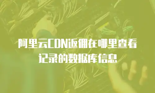 阿里云CDN返佣在哪里查看记录的数据库信息
