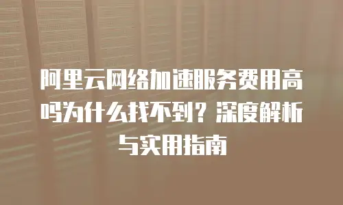 阿里云网络加速服务费用高吗为什么找不到？深度解析与实用指南