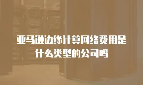 亚马逊边缘计算网络费用是什么类型的公司吗