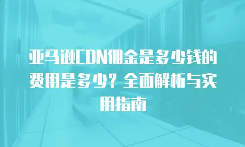 亚马逊CDN佣金是多少钱的费用是多少？全面解析与实用指南