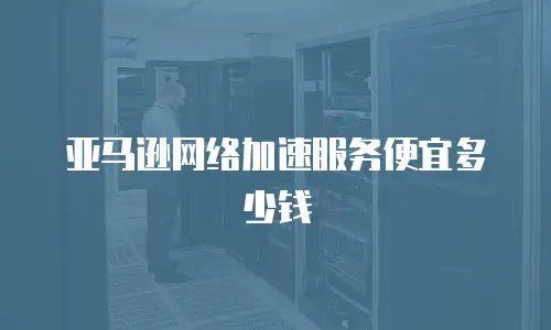 亚马逊网络加速服务便宜多少钱