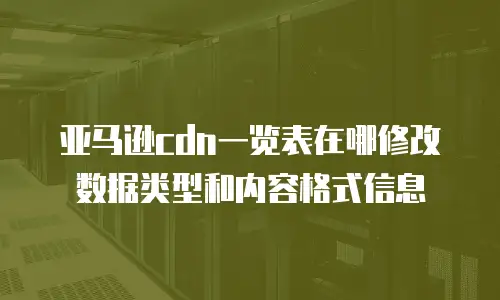 亚马逊cdn一览表在哪修改数据类型和内容格式信息