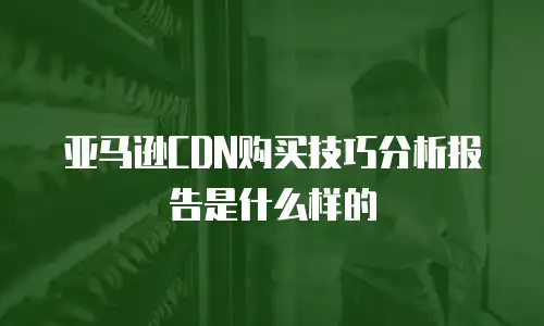 亚马逊CDN购买技巧分析报告是什么样的