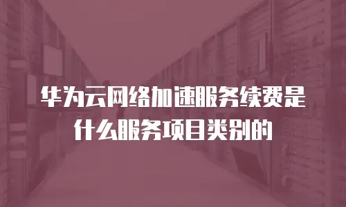 华为云网络加速服务续费是什么服务项目类别的