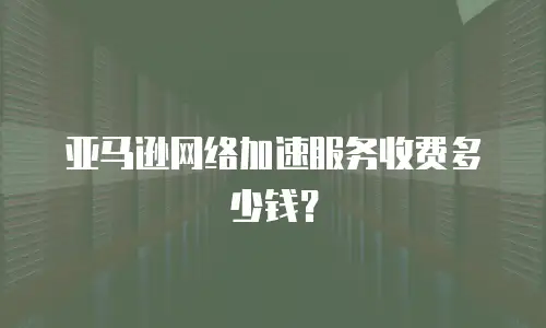 亚马逊网络加速服务收费多少钱？