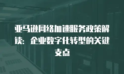 亚马逊网络加速服务政策解读：企业数字化转型的关键支点