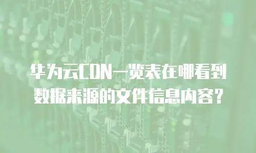 华为云CDN一览表在哪看到数据来源的文件信息内容？