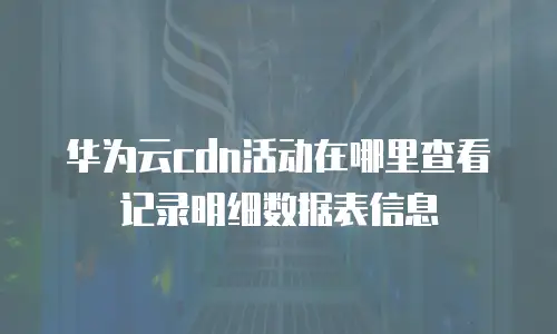 华为云cdn活动在哪里查看记录明细数据表信息