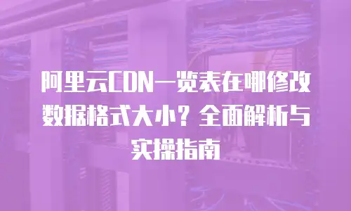 阿里云CDN一览表在哪修改数据格式大小？全面解析与实操指南