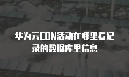 华为云CDN活动在哪里看记录的数据库里信息