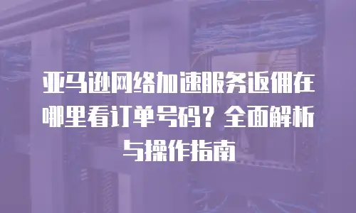 亚马逊网络加速服务返佣在哪里看订单号码？全面解析与操作指南