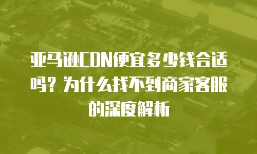亚马逊CDN便宜多少钱合适吗？为什么找不到商家客服的深度解析