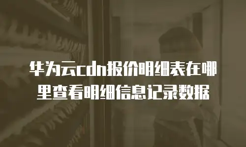 华为云cdn报价明细表在哪里查看明细信息记录数据