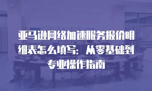 亚马逊网络加速服务报价明细表怎么填写：从零基础到专业操作指南