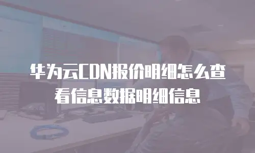 华为云CDN报价明细怎么查看信息数据明细信息