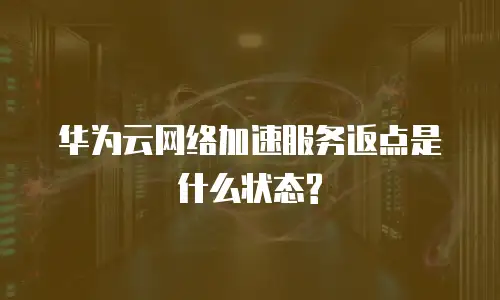 华为云网络加速服务返点是什么状态?