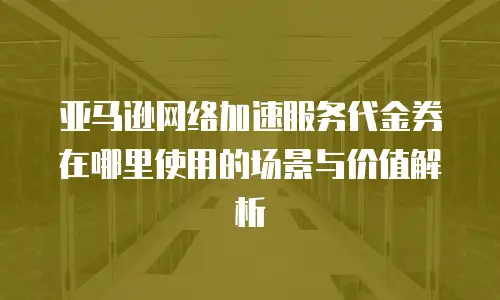 亚马逊网络加速服务代金券在哪里使用的场景与价值解析