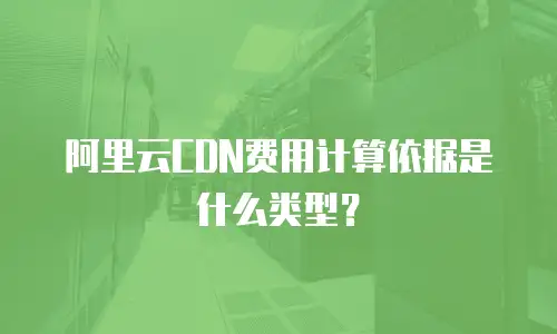 阿里云CDN费用计算依据是什么类型？