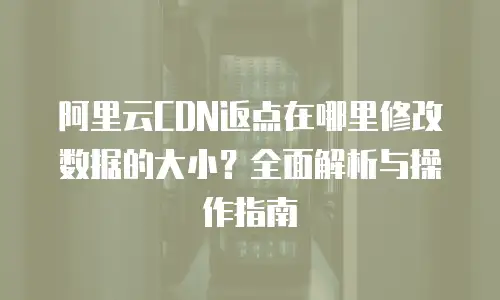 阿里云CDN返点在哪里修改数据的大小？全面解析与操作指南