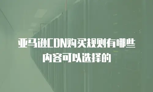 亚马逊CDN购买规则有哪些内容可以选择的