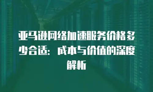 亚马逊网络加速服务价格多少合适：成本与价值的深度解析