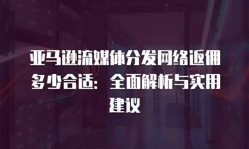 亚马逊流媒体分发网络返佣多少合适：全面解析与实用建议