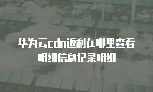 华为云cdn返利在哪里查看明细信息记录明细
