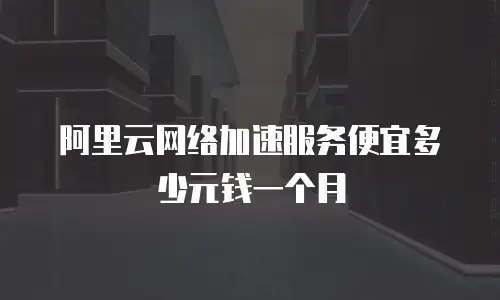 阿里云网络加速服务便宜多少元钱一个月