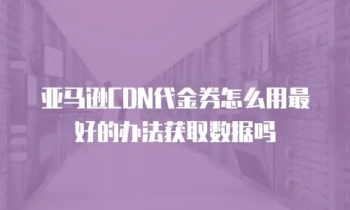亚马逊CDN代金券怎么用最好的办法获取数据吗