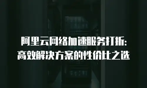 阿里云网络加速服务打折：高效解决方案的性价比之选