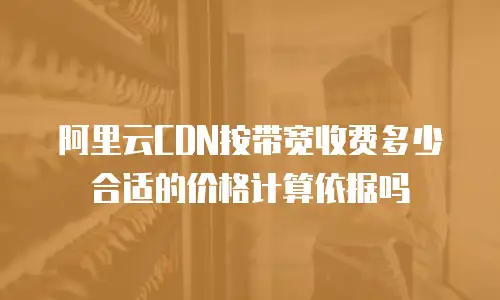 阿里云CDN按带宽收费多少合适的价格计算依据吗