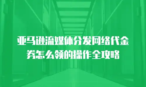 亚马逊流媒体分发网络代金券怎么领的操作全攻略