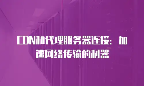 CDN和代理服务器连接：加速网络传输的利器