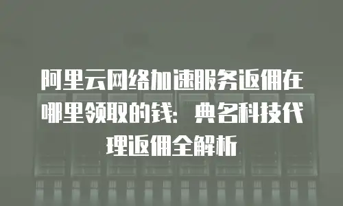 阿里云网络加速服务返佣在哪里领取的钱：典名科技代理返佣全解析