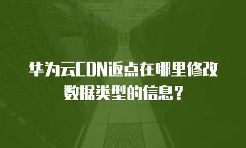 华为云CDN返点在哪里修改数据类型的信息？
