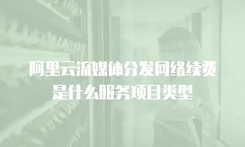阿里云流媒体分发网络续费是什么服务项目类型
