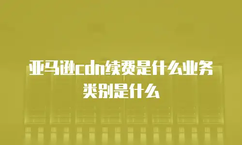 亚马逊cdn续费是什么业务类别是什么