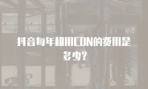 抖音每年租用CDN的费用是多少？