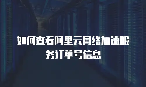 如何查看阿里云网络加速服务订单号信息