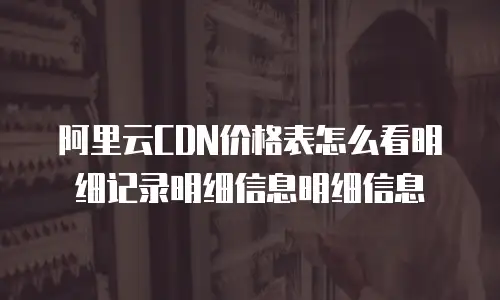 阿里云CDN价格表怎么看明细记录明细信息明细信息