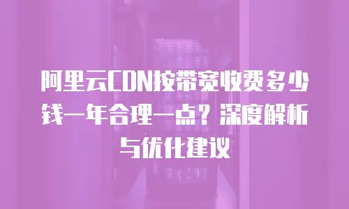 阿里云CDN按带宽收费多少钱一年合理一点？深度解析与优化建议
