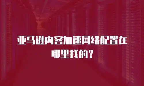 亚马逊内容加速网络配置在哪里找的？