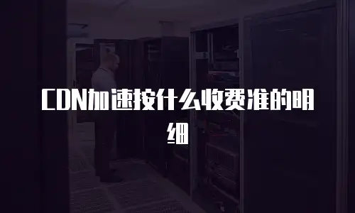 CDN加速按什么收费准的明细