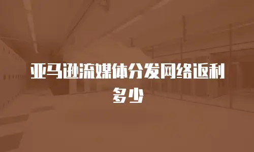 亚马逊流媒体分发网络返利多少
