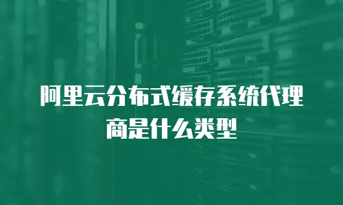 阿里云分布式缓存系统代理商是什么类型