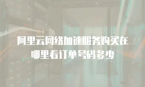 阿里云网络加速服务购买在哪里看订单号码多少